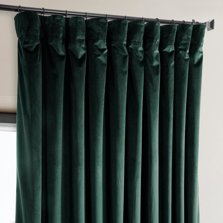 Exclusive Fabrics Heritage Plush Velvet Room Darkening Curtain (1 Panel) - Luxurious Single Drapery for Enhanced Room Darkening