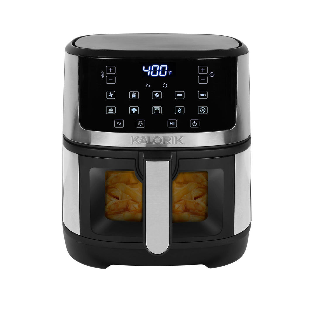 5 Quart Touchscreen Air Fryer with Window Stainless Steel - Diamond Home USA