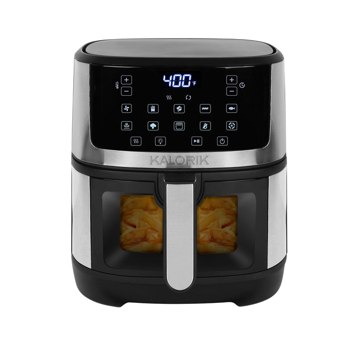 5 Quart Touchscreen Air Fryer with Window Stainless Steel - Diamond Home USA