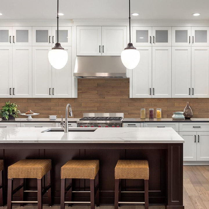 Tiles Self Adhesive Wall Norway Walnut 2 Sheets of 22.56" X 11.58" Kitchen and - Diamond Home USA