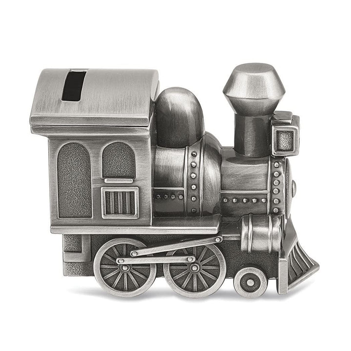 Pewter-Tone Finish Metal Small Train Bank Silver Pewter - Diamond Home USA