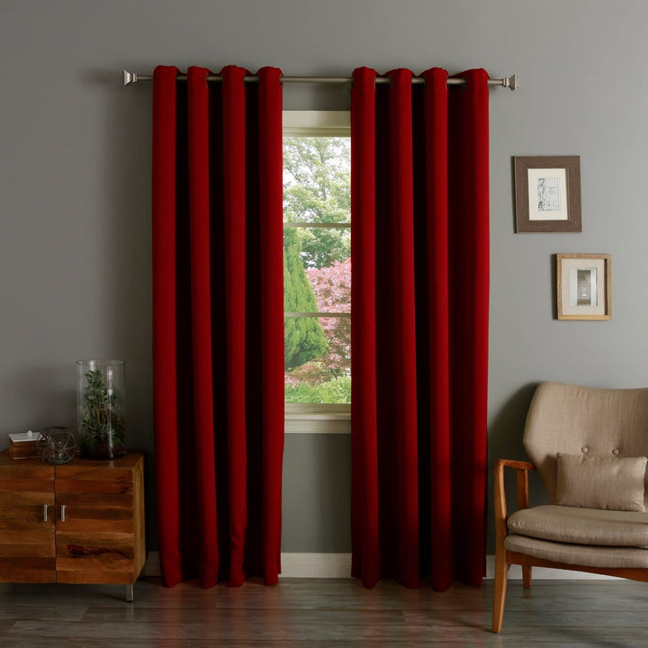 Aurora Home Fire Retardant 84-inch Blackout Curtain Pair Panel Dark Grey 52" W x - Diamond Home USA