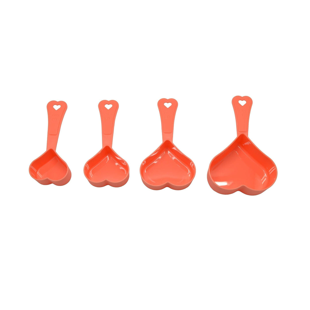 Heart-shaped Measuring Cups (Pack Of 4) Orange Plastic - Diamond Home USA