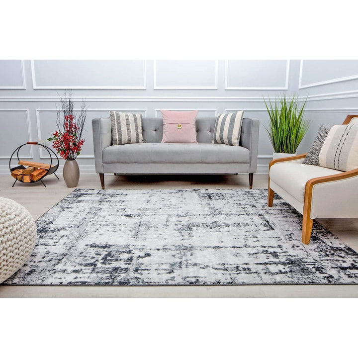 Rugs America Amabella IV40A Black Horizon Abstract Vintage Area Rug 8'x10' - Diamond Home USA