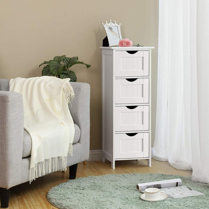 White Bathroom Storage Cabinet reestanding Office with Drawers Urban MD Wood