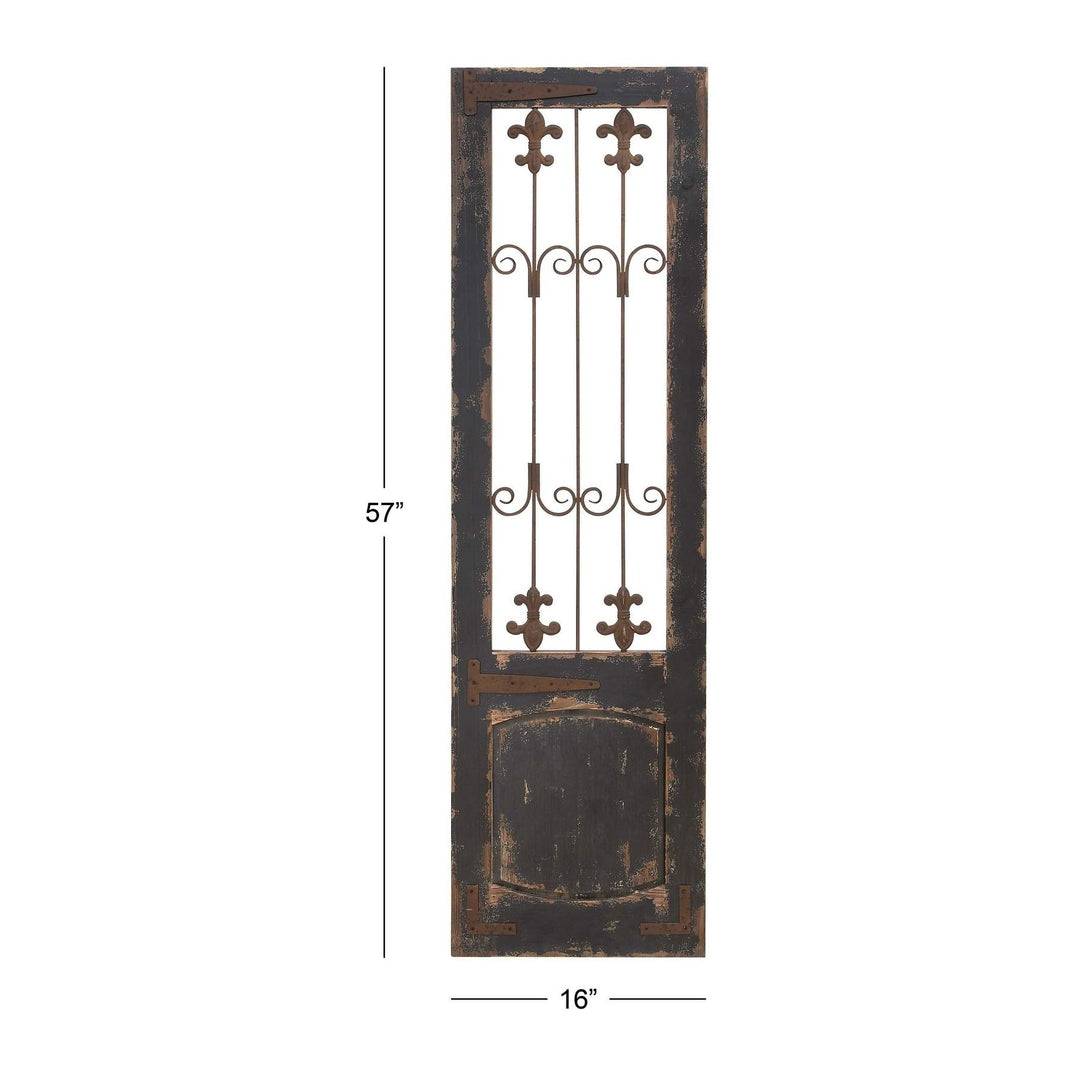 Wood Metal Wall Decor 57 Inches High 16 Wide Black Modern Contemporary - Diamond Home USA