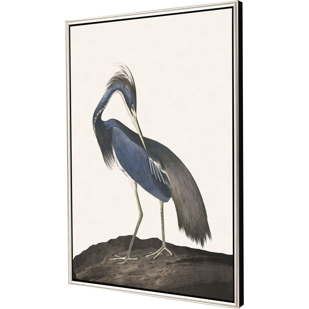 Great Ii Canvas Silver Floater Frame Print Wall Art Blue Modern Contemporary - Diamond Home USA