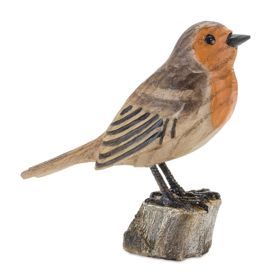 Bird On Stump (Set of 2) 4.25 X 1.5 Brown Animals Resin - Diamond Home USA