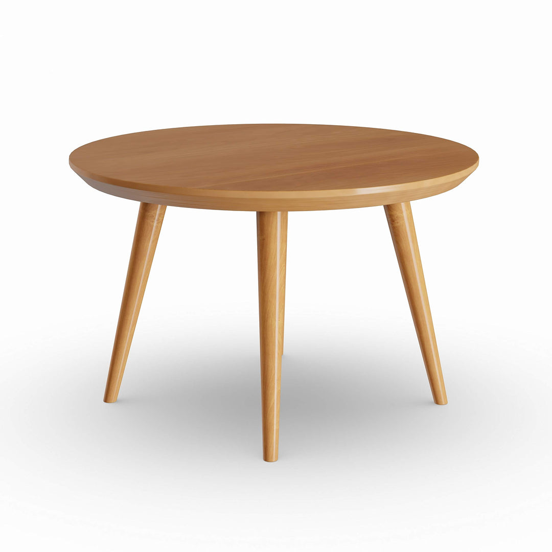 Mid-Century Modern Round Coffee Table with Solid Cherry Wood Top Tan Natural - Diamond Home USA
