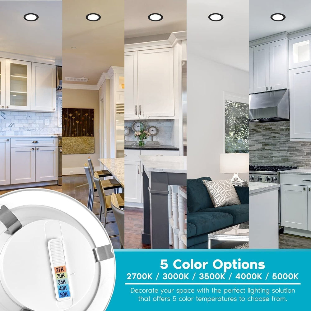 4" Led Recessed Can Lights 10w=60w 5 Color Selectable Dimmable Retrofit - Diamond Home USA