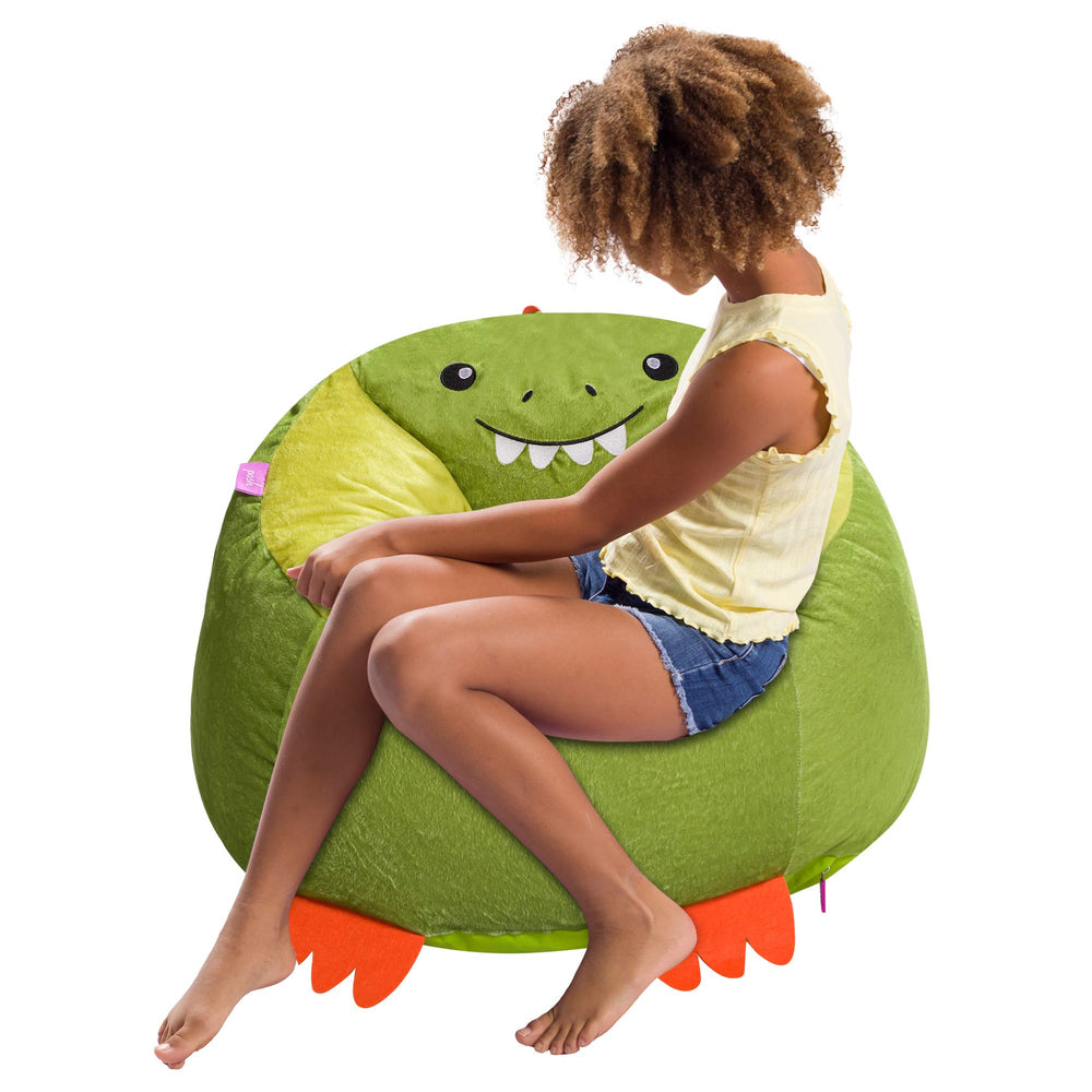 Posh Creations Cute Soft and Comfy Bean Bag Chair for Kids Animal - Dinosaur Animal - Dinosaur T-Rex