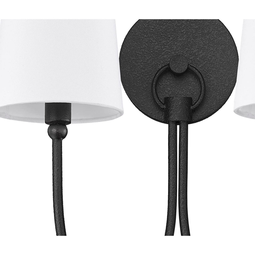 Traditional Rustic 2-light Sconce in Black with Shade Metal Dimmable - Diamond Home USA