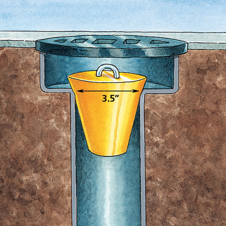 New Pig Conical Drain Plug Fits 3.5" Dia Drains Long-Term Use 3.5" Dia x 5.5" - Diamond Home USA