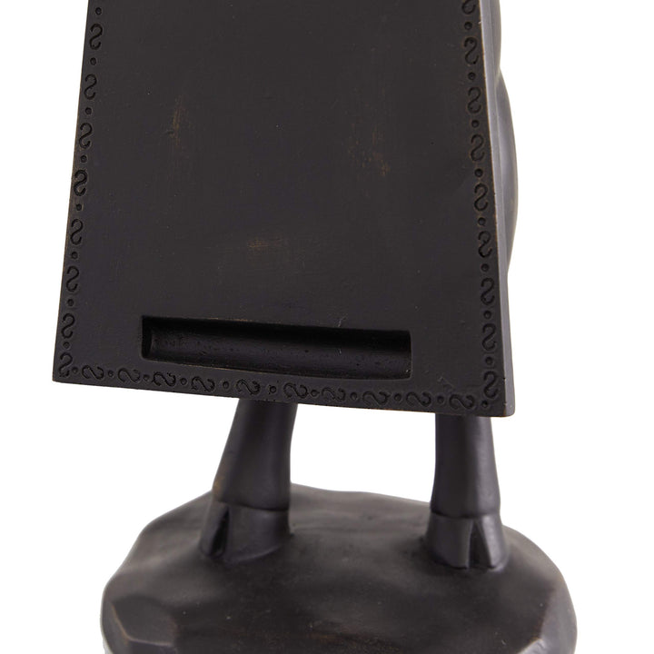 Black Resin Pig Chalkboard Sign Sculpture 17" X 6.5" 7 X 6 17 - Diamond Home USA