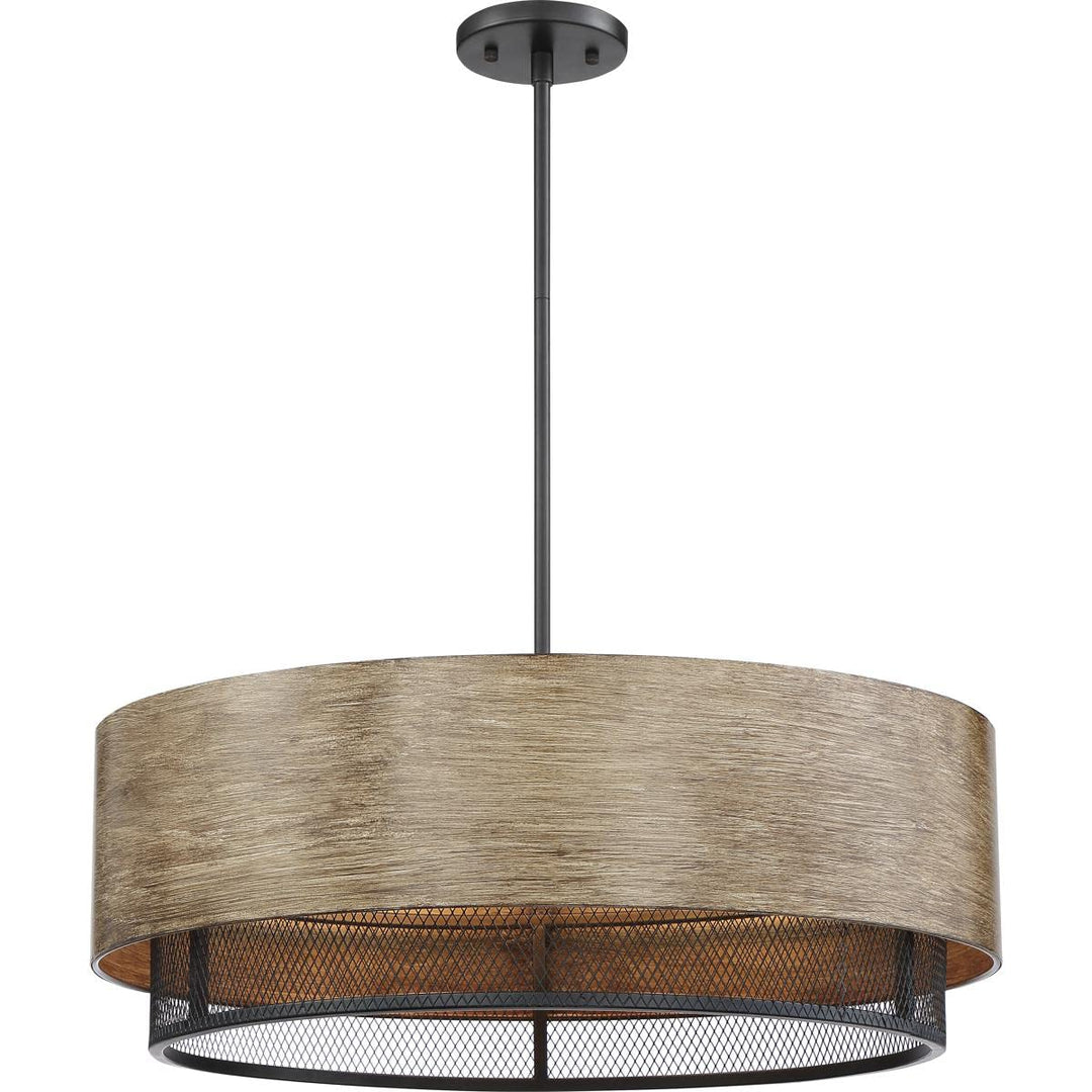 Nuvo 60/6980 Barrique Pendant Fixture Black with Honey Wood Finish 5 Light - Diamond Home USA