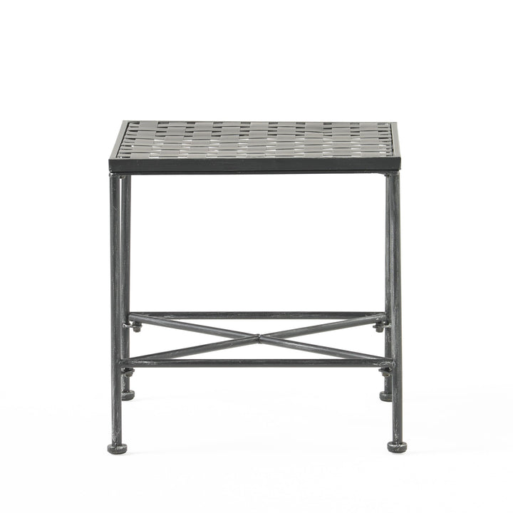 Christopher Knight Home Petra Iron End Table Black Brush Silver - Diamond Home USA
