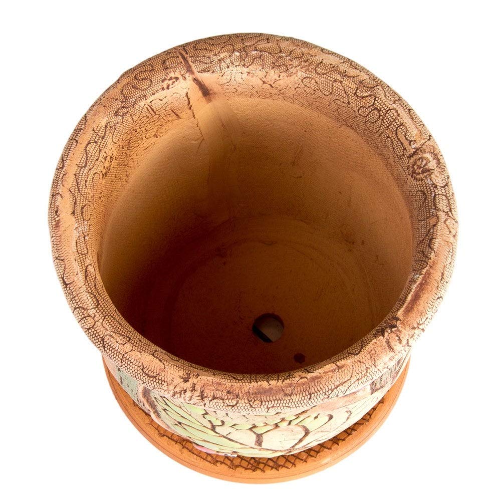 Golden ics Flower Pot Planter Ladybugs 7.5" Multi Color Country Round - Diamond Home USA