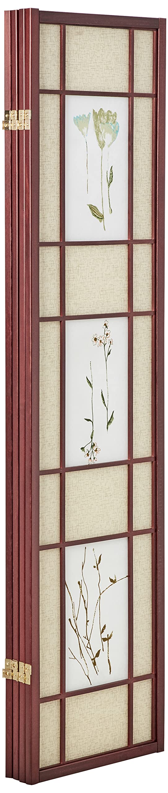ORE International Four Panel Shoji Screen Cherry Finish - Diamond Home USA