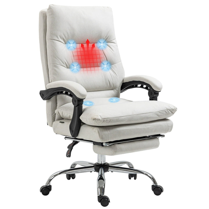 Vibration Massage Office Chair Heated Reclining Computer with Footrest Armrest - Diamond Home USA