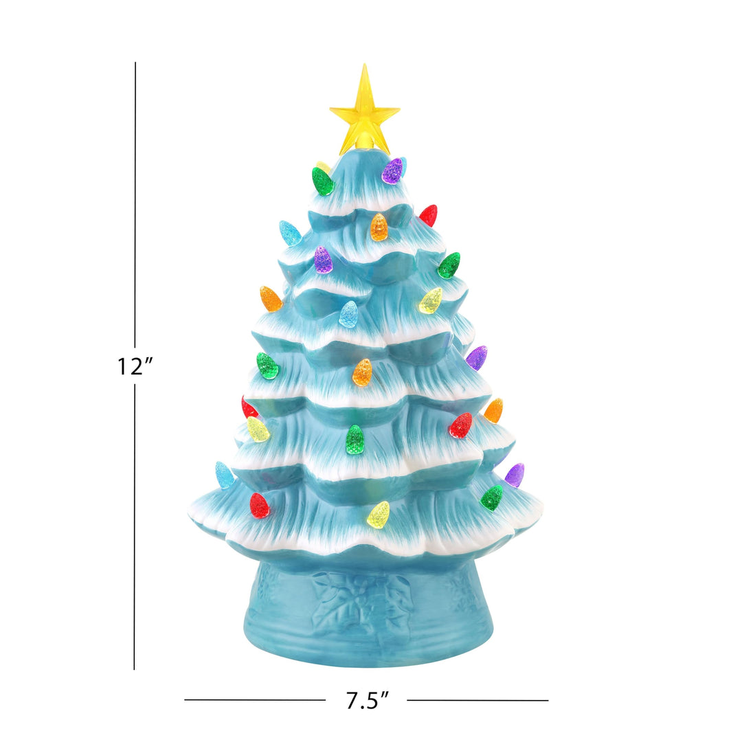 12" Nostalgic Ceramic Tree Light Blue - Diamond Home USA