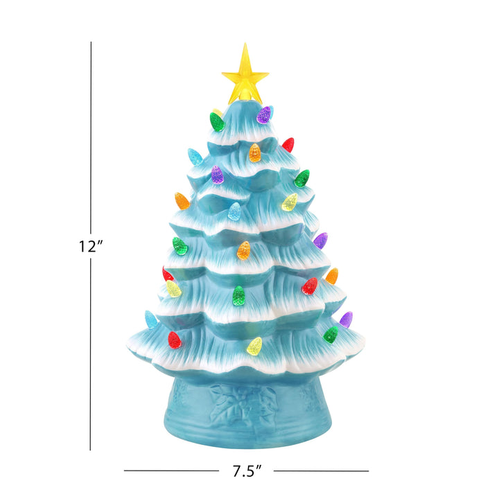 12" Nostalgic Ceramic Tree Light Blue - Diamond Home USA