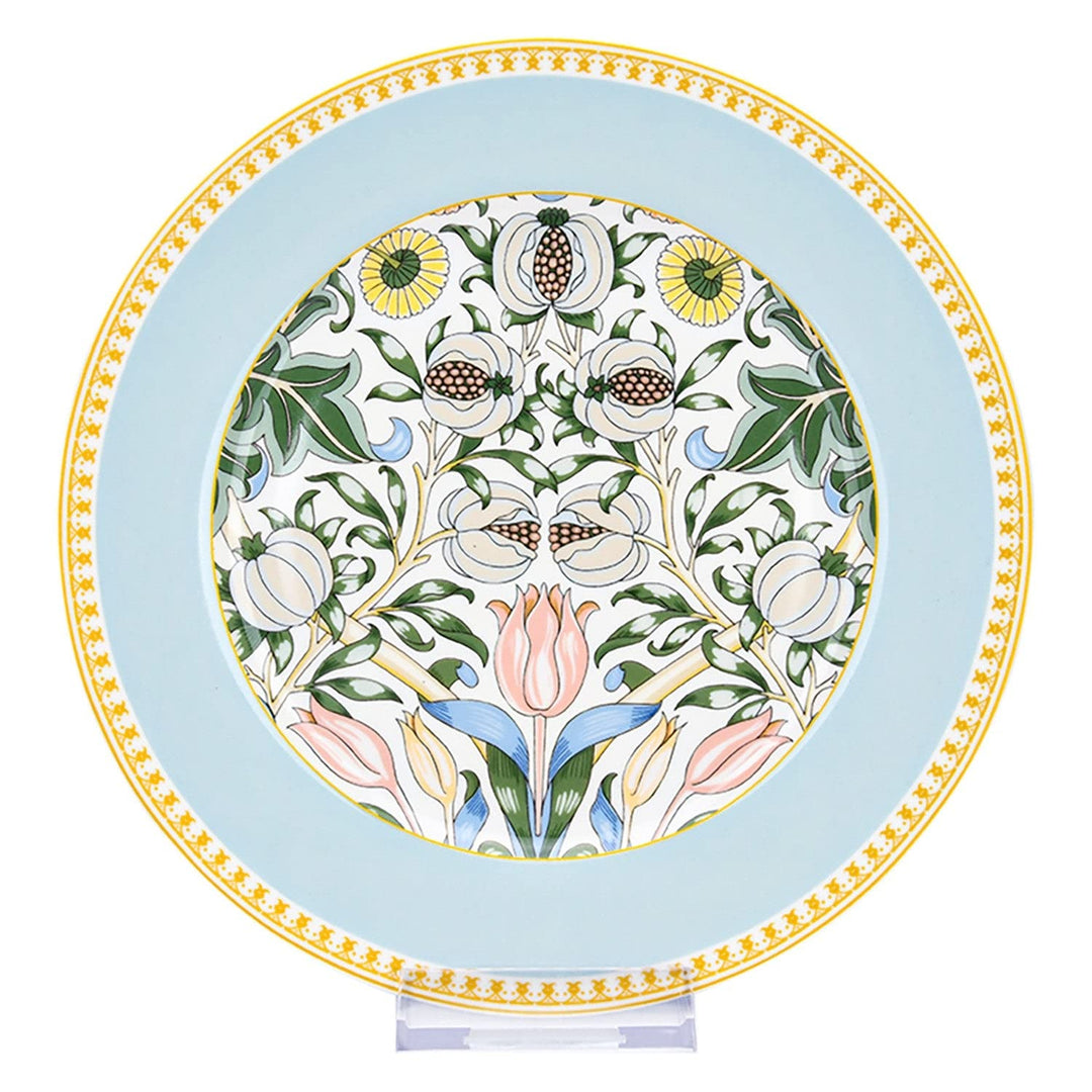 Durx-litecrete Garden Bone China Dinnerware Set of 24 for 6 Blue Floral Casual - Diamond Home USA