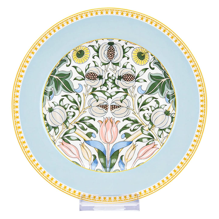 Durx-litecrete Garden Bone China Dinnerware Set of 24 for 6 Blue Floral Casual - Diamond Home USA