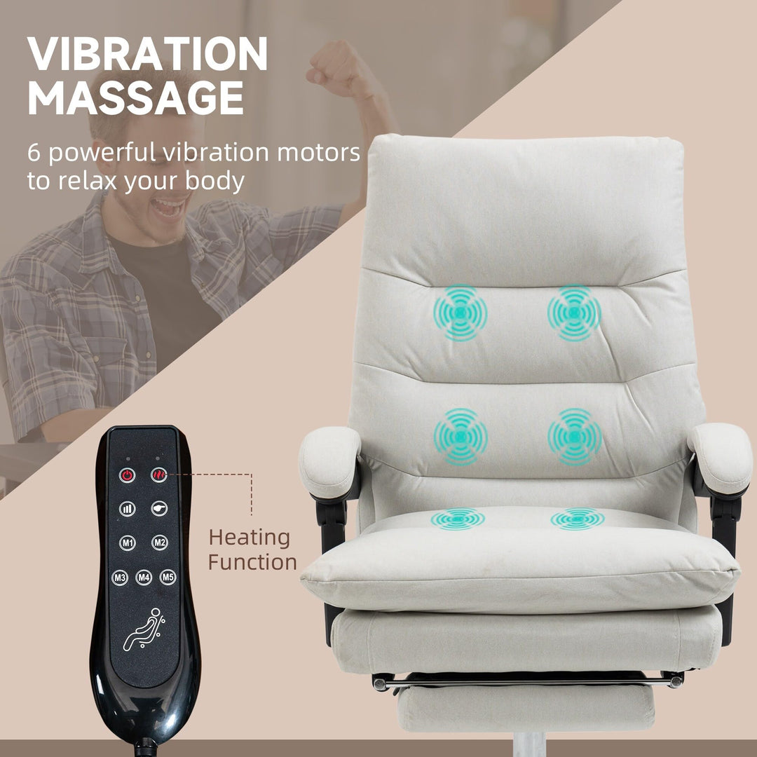 Vibration Massage Office Chair Heated Reclining Computer with Footrest Armrest - Diamond Home USA
