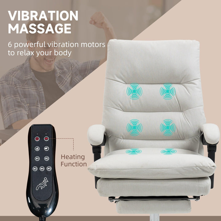 Vibration Massage Office Chair Heated Reclining Computer with Footrest Armrest - Diamond Home USA
