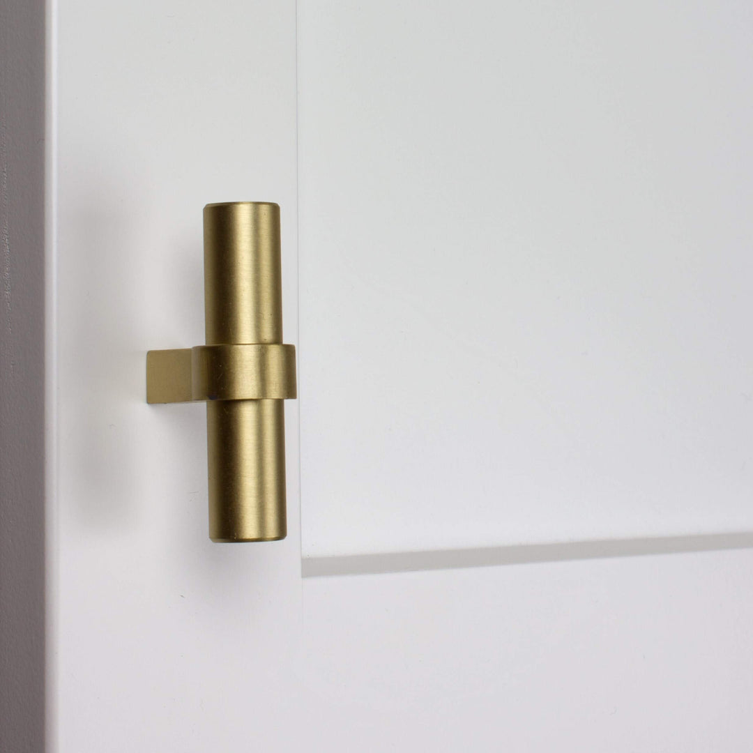 GlideRite 2.25-inch Solid Satin Gold Euro Cabinet T-Knob (Pack of 10) - Diamond Home USA