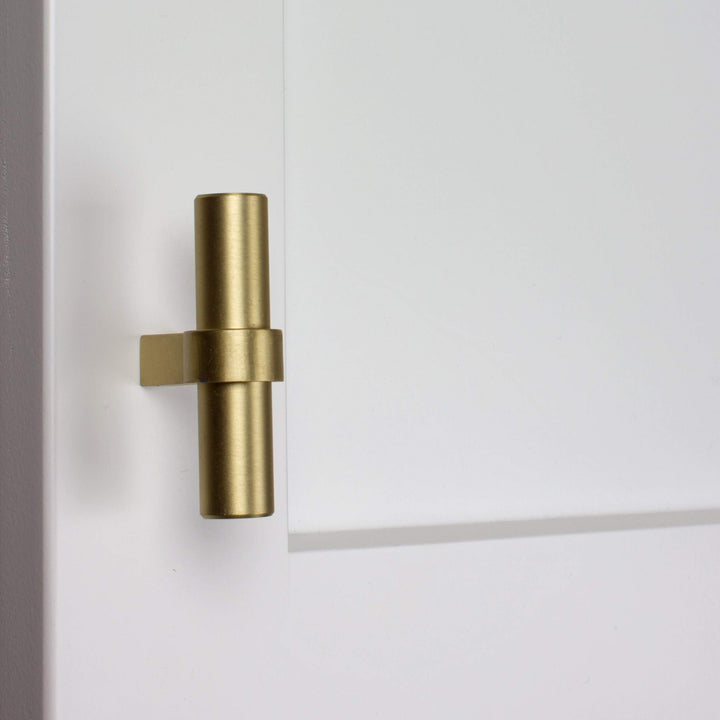 GlideRite 2.25-inch Solid Satin Gold Euro Cabinet T-Knob (Pack of 10) - Diamond Home USA