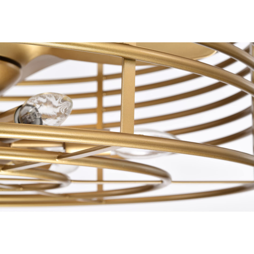 Warehouse of Tiffany Antler 23 Inch Gold Ceiling Fan Fanderlier 6 Light with - Diamond Home USA