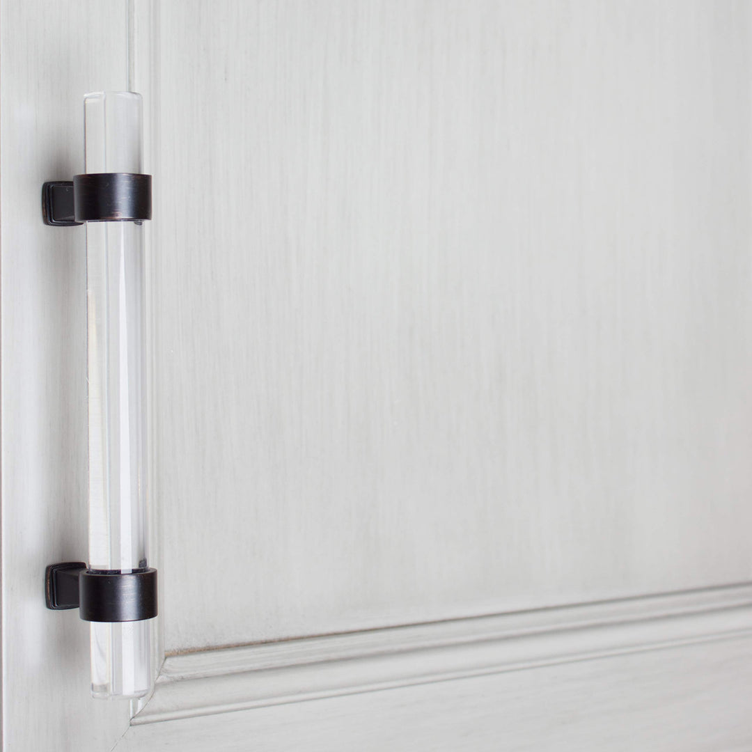 GlideRite 3-3/4-inch Hole Center Clear Acrylic Pull Cabinet Hardware Handle Pack - Diamond Home USA