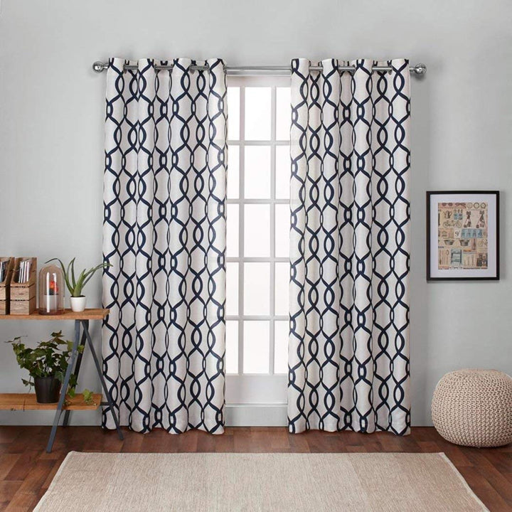 2 Piece Inch Diamond Curtains Panel Pair Set Dark