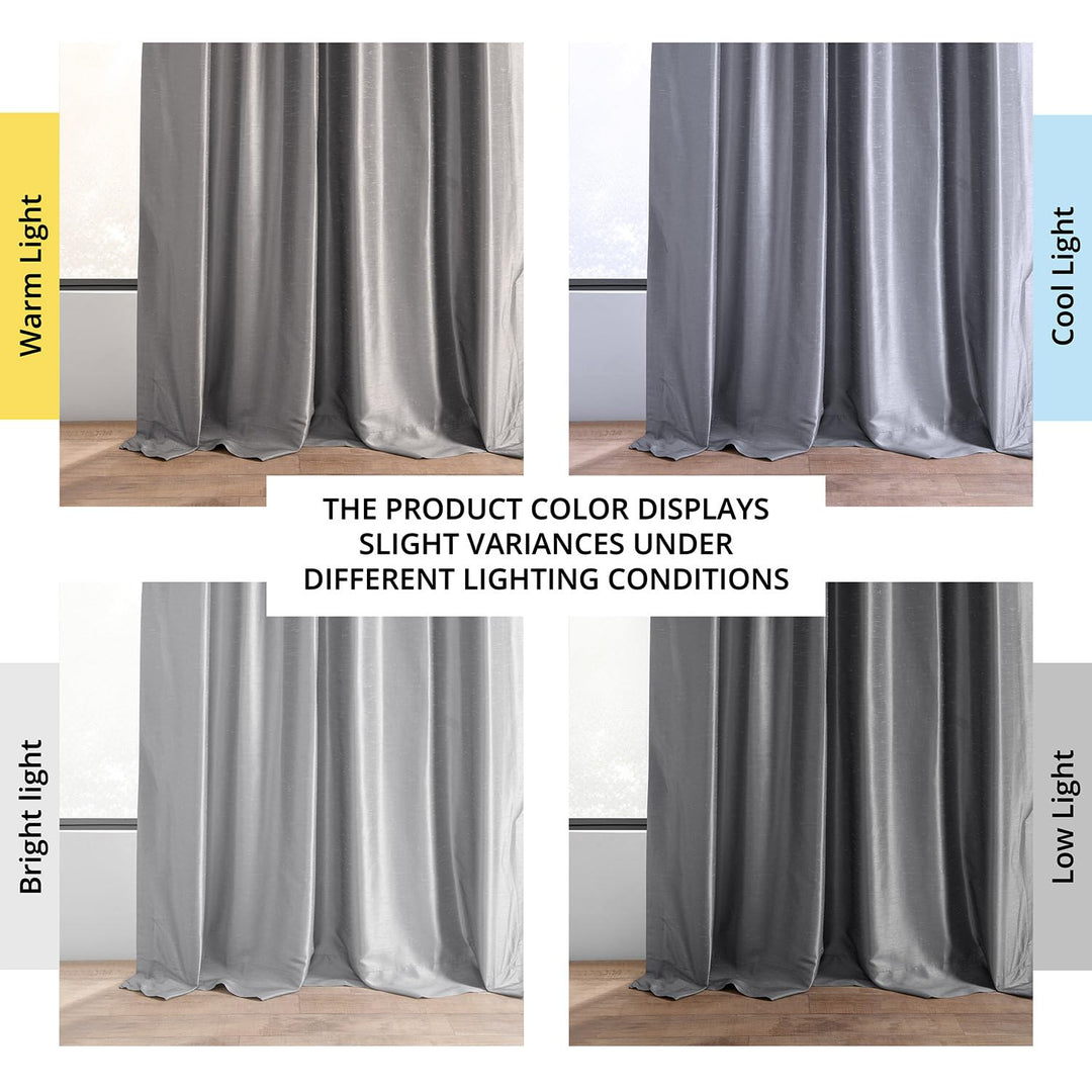 Exclusive Fabrics Textured Faux Dupioni Silk Thermal Blackout Curtains (1 Panel)