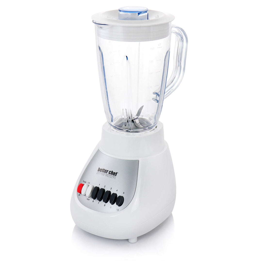 Speed Watt Plastic Jar Blender In White 50 Oz Multiple Speeds - Diamond Home USA