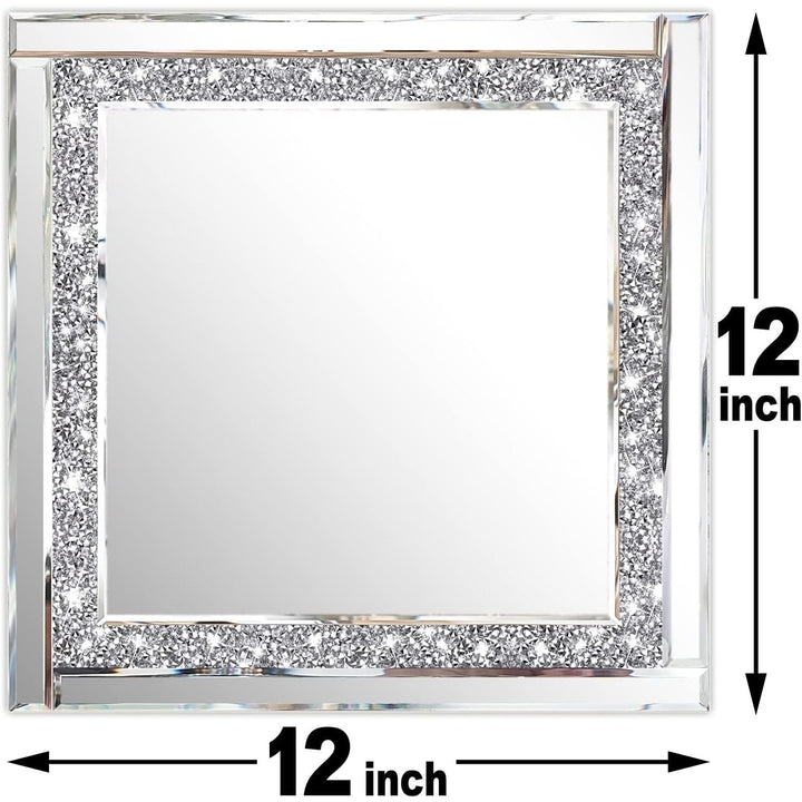 Silver Mirror 12'' X 2pcs Bedroom Bathroom Hanging Home for Wall - Diamond Home USA