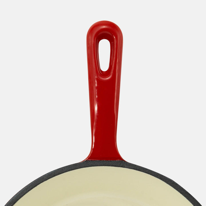 ExcelSteel 3 Pc Cast Iron Skillet Set w/Red Enamel Coating Perfect for Home - Diamond Home USA