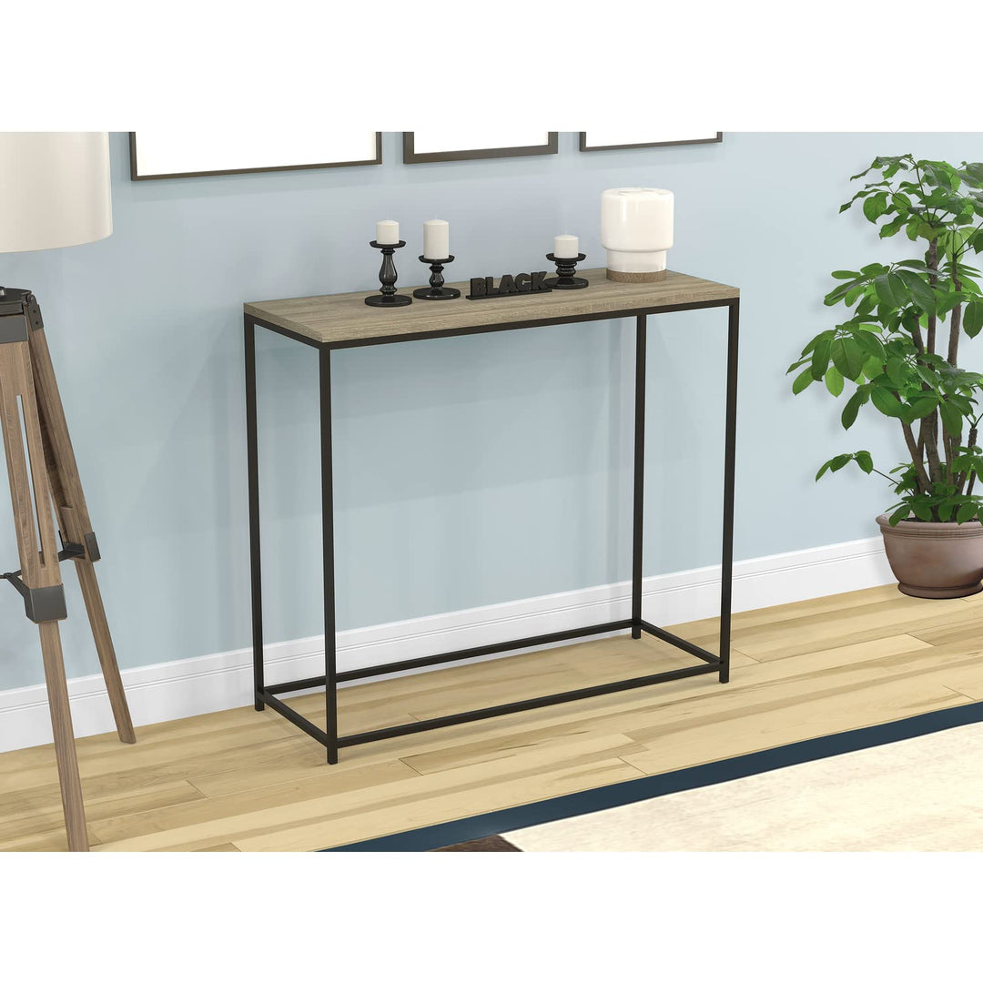 Safdie Console Table-Dark Taupe/Black Metal - - Diamond Home USA