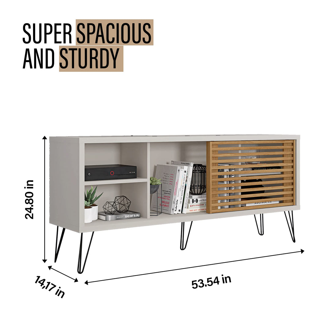Lider Design Modern TV Stand with Sliding Door for TVs up to 55” - 53.5” Wide - Diamond Home USA