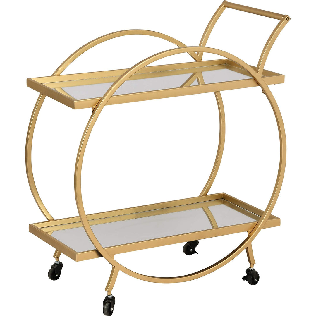 Gold Bar Cart American Crafted Metal 28 X 14 32 in Yellow Modern Contemporary - Diamond Home USA