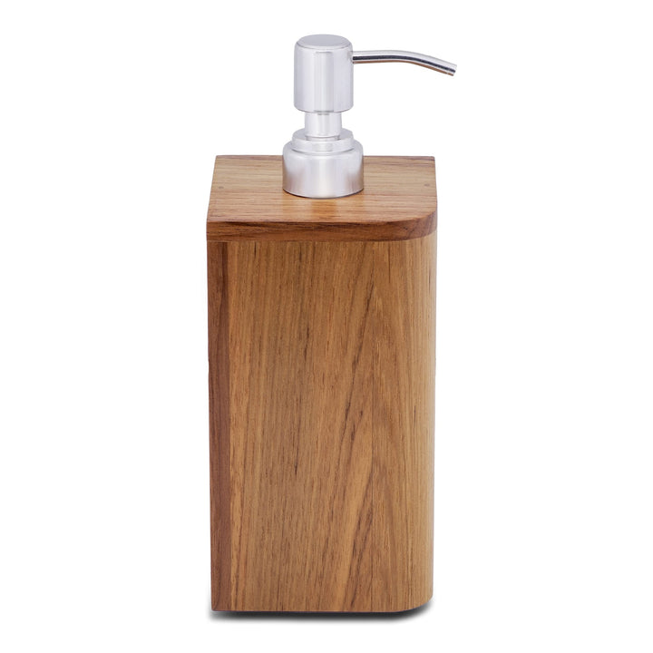 Soap Dispenser W/Stainless Steel Pump Teak Single Piece