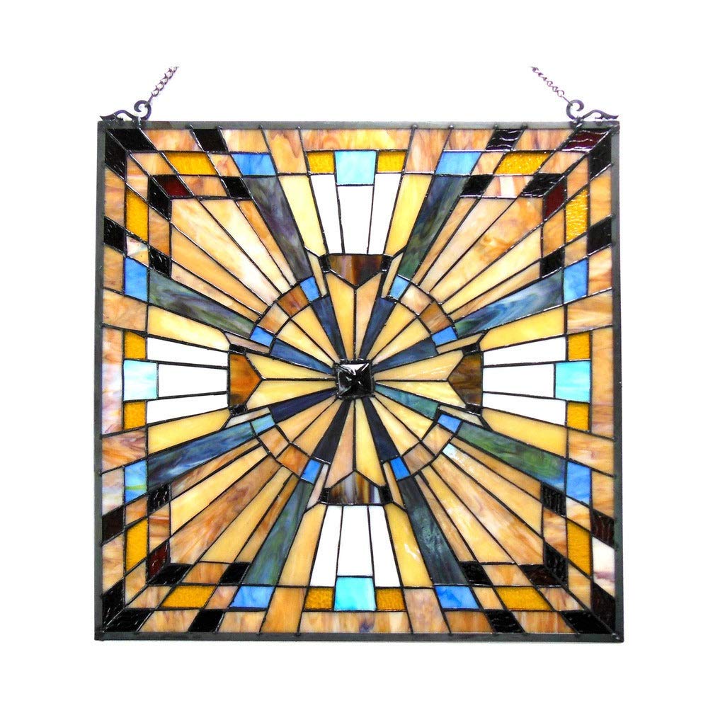 Tiffany Style Art Design Window Panel/suncatcher Multi Color Novelty Glass Metal - Diamond Home USA