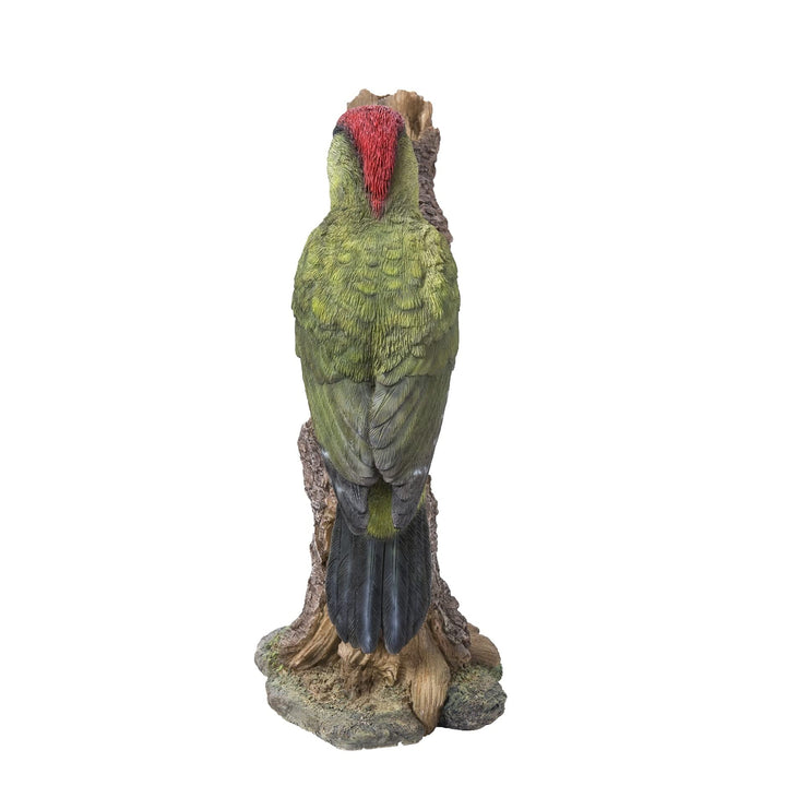 Woodpecker On Stump Statue Multi Color Animals Polyresin - Diamond Home USA