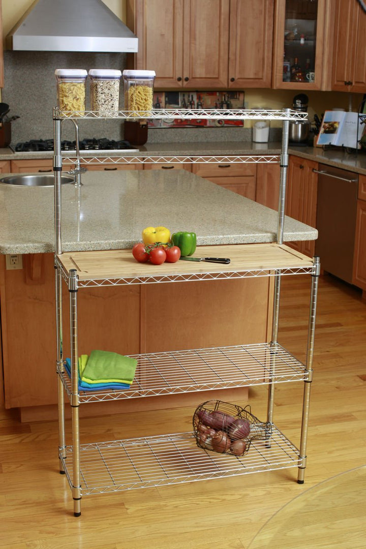 TRINITY EcoStorage Bakers Rack and Pantry Organizer with 3 Shelves Removable - Diamond Home USA
