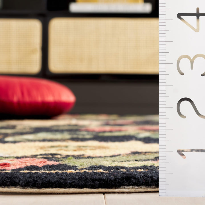 SAFAVIEH Chelsea Collection 3' Round Black HK311A Hand-Hooked French Country - Diamond Home USA