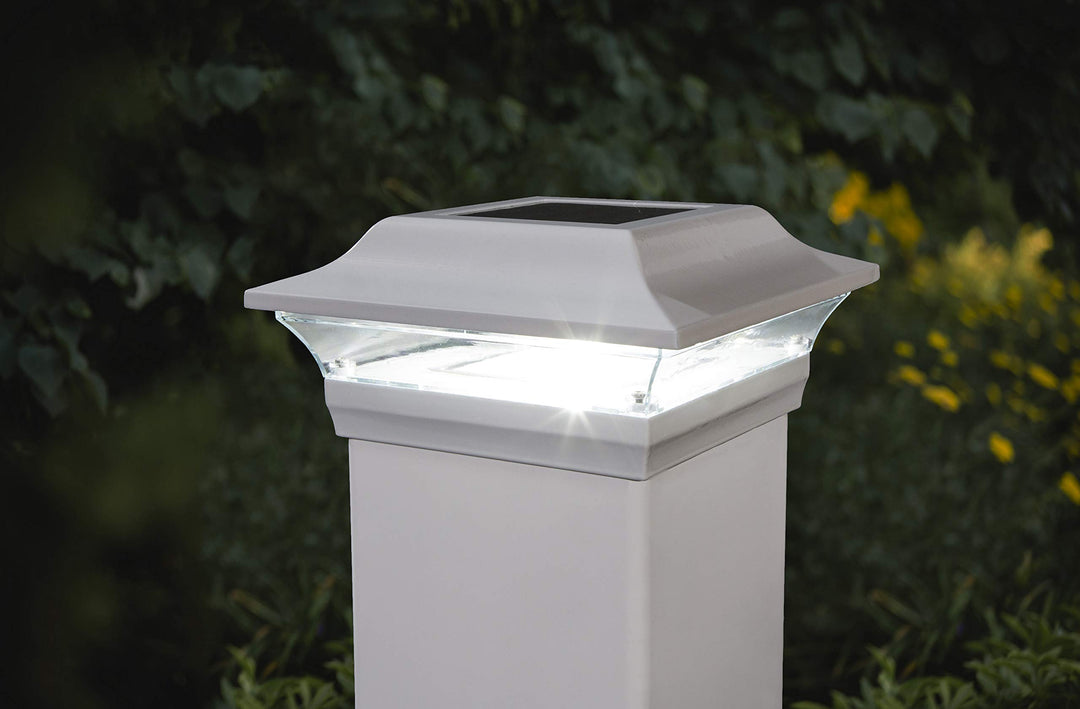 Classy Caps SL214W 5x5 Imperial Solar Post Cap - 2 Pack/White - Diamond Home USA