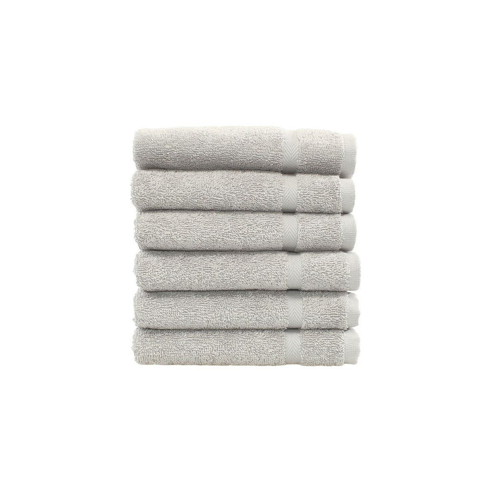 Linum Home Textiles 100% Turkish Cotton Denzi Washcloths Set of 6 Light Grey