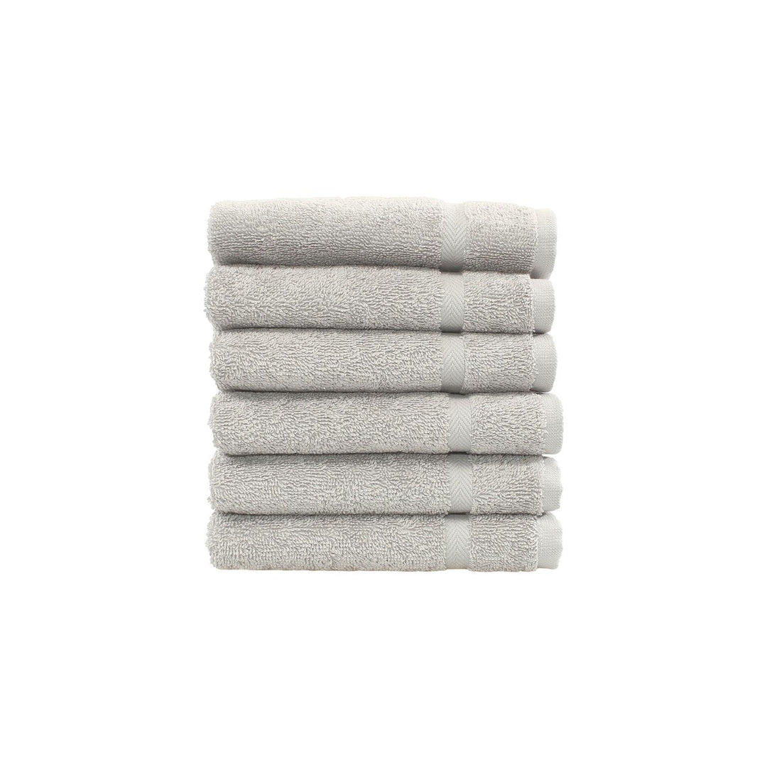 Linum Home Textiles 100% Turkish Cotton Denzi Washcloths Set of 6 Light Grey
