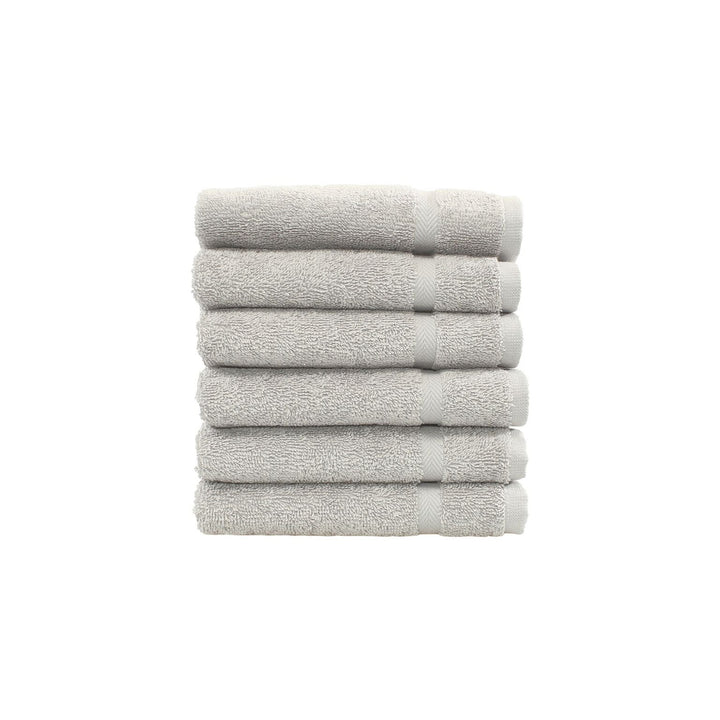 Linum Home Textiles 100% Turkish Cotton Denzi Washcloths Set of 6 Light Grey